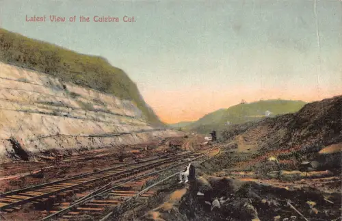 A880 Panama Neueste Ansicht der Culebra Cut Railway Vintage Postkarte