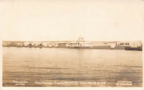 A879 Argentinien Terr Chubut Puerto Madryn Meerblick RPPC Vintage Postkarte