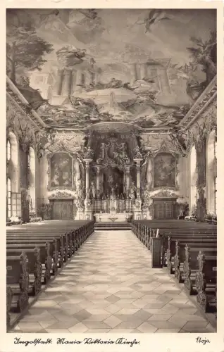 L166 Deutschland Ingolstadt Maria Viktoria Kirche Kirche Innenraum Vintage Postkarte