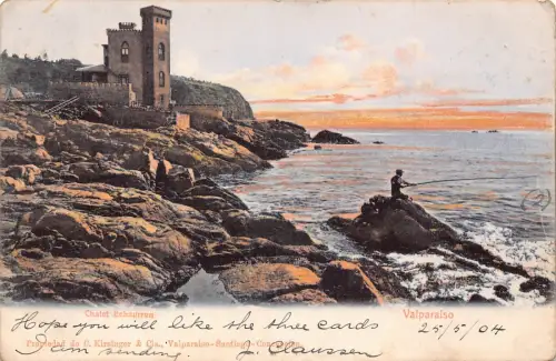 A880 Chile 1904 Valparaiso Chalet Echaurren Fischer Vintage Postkarte