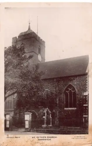 A882 England 1928 St Peter's Church Sandwich RPPC Vintage Postkarte