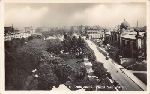 A881 Argentinien Buenos Aires Plaza San Martin RPPC Vintage Postkarte