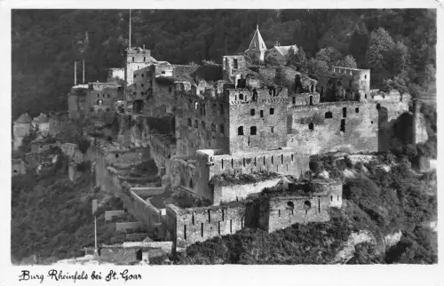 L316 Deutschland St Goar Burg Rheinfels Ruine RPPC Vintage Postkarte