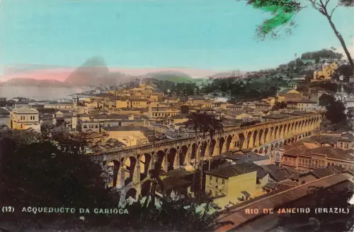B624 Brasilien Rio de Janeiro Acqueducto da Carioca Vintage Postkarte
