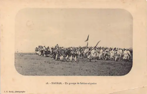 B634 Äthiopien Harrar Gruppe von Abgrundins Soldaten Militär Ethnische Postkarte