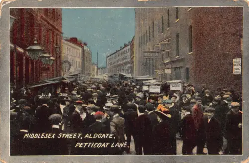 B624 England London Petticoat Lane Market Aldgate Middlesex Street Postkarte