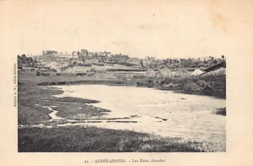 B634 Äthiopien Addis Abbeba Les Eaux Chaudes Fluss 1913 Postkarte