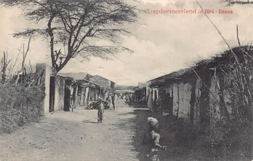 B634 Äthiopien Linn-geborenes Viertel in Dire-Daova alte Postkarte