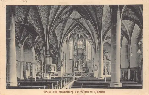 L317 Deutschland 1940 Gruss aus Rauenberg bei Wiesloch i Baden Innenraum Postkarte