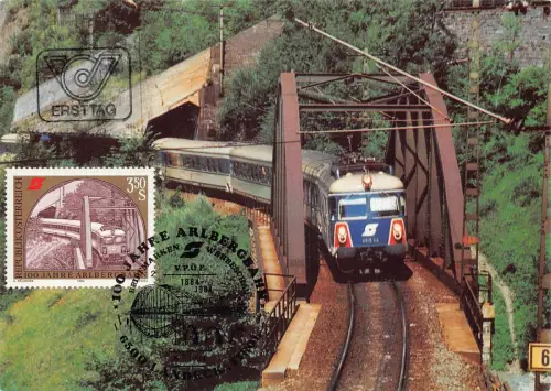Deutschland 1984 100 Jahre Arlbergbahn Zugbrücke Maxikarte