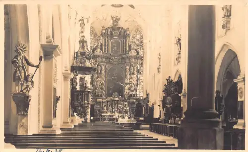 L317 Deutschland 1938 Schwabmünchen Kirche Innenraum Vintage Postkarte
