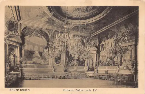 L317 Deutschland 1927 Kurhaus Salon Ludwig XV Baden-Baden alte Postkarte