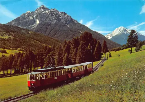 Österreich 1990 Stubaital Tirol Personenzug Vintage Postkarte