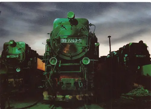 Neubauloks am Lokschuppen in Gernrode Lokomotiven Postkarte