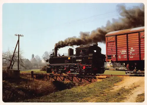 Transportlok Güterzug vor Talheim Oschatz-Mügeln Eisenbahn Postkarte