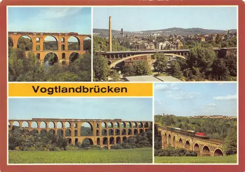 Deutschland Vogtlandbrücken Viadukt Brücken Zug Vintage Postkarte