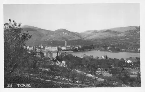 Kroatien Trogir Gesamtansicht RPPC Vintage Postkarte