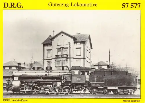 Deutschland Güterzug Lok DRG 57577 in Würzburg Bahnhof Postkarte