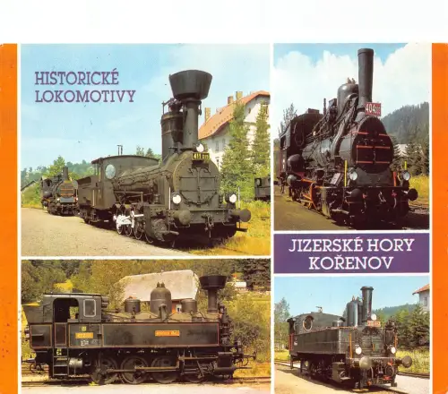 Tschechien Historische Dampflokomotiven Iserske Hory - Korenov Postkarte