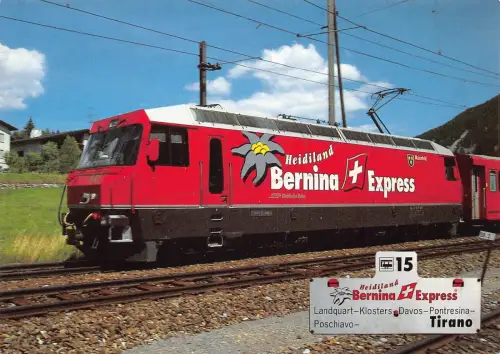 Schweiz Bernina Express Heidiland Zug Edelweiß Vintage Postkarte