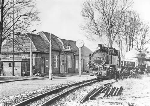 Deutschland Schmalspurbahn Zug in Malter Bahnhof RPPC Vintage Postkarte