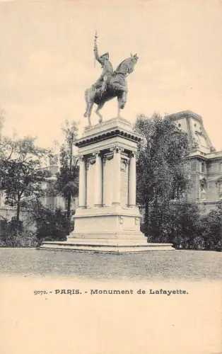 L307 Frankreich Paris Monument de Lafayette Statue Postkarte