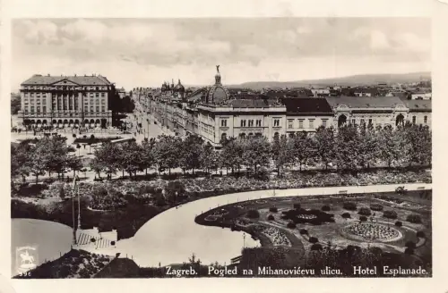 Kroatien Zagreb Hotel Esplanade Pogled na Mihanovicevu ulicu Postkarte