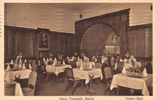 A059 Deutschland 1911 Berlin Haus Trarbach Kaiser Saal Interieur Tische Postkarte