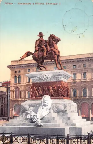 A059 Italien 1922 Mailänder Denkmal von Vittorio Emanuele II Vintage Postkarte