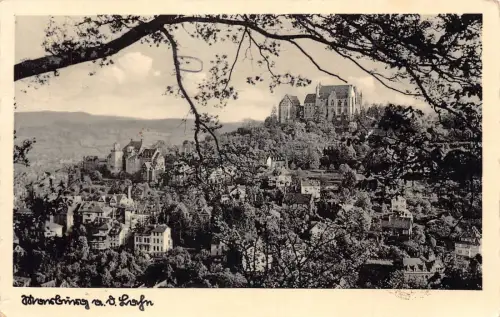 L318 Deutschland Marburg a d Lahn Ansicht Panorama Baum Ast Vintage Postkarte