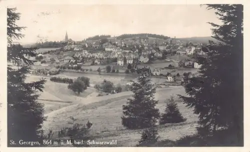 L318 Deutschland 1929 St Georgen 864m Bad Schwarzwald Vintage Postkarte