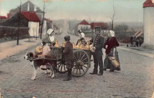 Belgien 1907 Flämisches Milchmädchen Hund Überprüfung des Milchpolizisten Postkarte B915