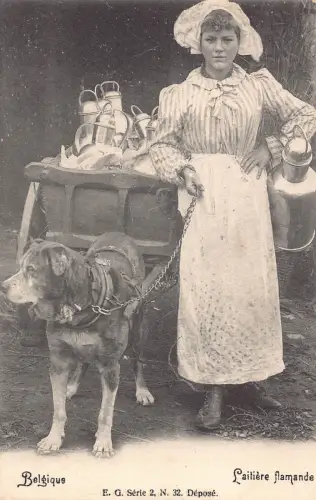 Belgien Laitiere Flamande Flämische Milchmädchen Mastiff Hund Postkarte B915