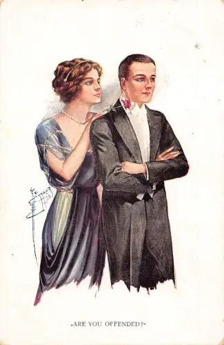 Liebesromane 1905 Kunst von K Barberare Sind Sie beleidigt? Postkarte B917