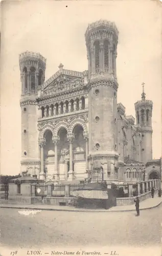 C013 Frankreich, Lyon Notre-Dame De Fourviere 1906 alte Postkarte