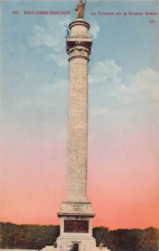 C013 Frankreich, Boulogne Sur Mer La Colonne de la Grande Armee Vintage Postkarte