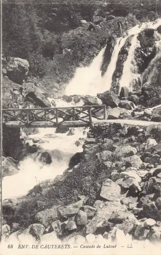 C014 Frankreich, Env. de Cauterets Cascade Lutour Vintage Postkarte
