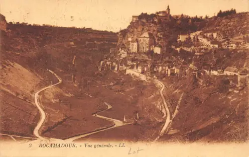 C015 Frankreich, Rocamadour Vue Generale 1923 alte Postkarte