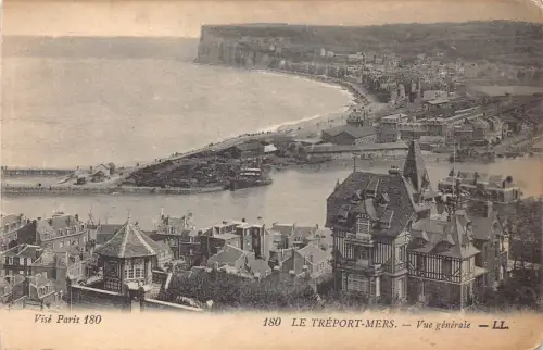 C015 Frankreich, Le Treport Mers Vue Generale Vintage Postkarte