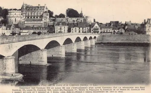C016 Frankreich, Amboise Le Pont sur la Loire et le Chateau Vintage Postkarte