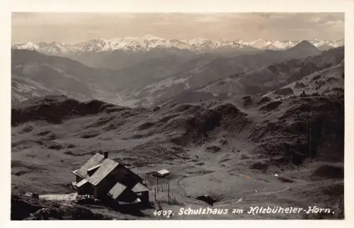 L312 Österreich Schulzhaus Kilzbüheler Hornhütte Berg RPPC Vintage Postkarte