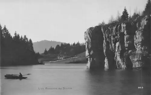 L309 Schweiz Les Bassins du Doubs Boot Vintage Postkarte