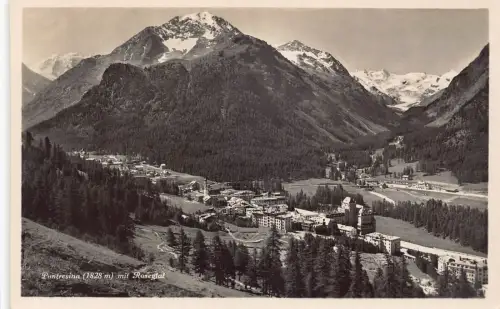 L309 Schweiz Pontresina mit Rosegtal Berg Vintage Postkarte