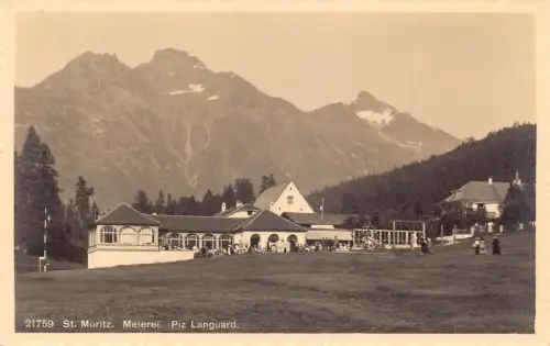 L309 Schweiz St Moritz Meierei Piz Languard Vintage Postkarte