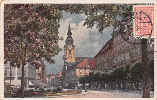 L146 Österreich 1922 Graz Bismarckplatz Vintage Postkarte