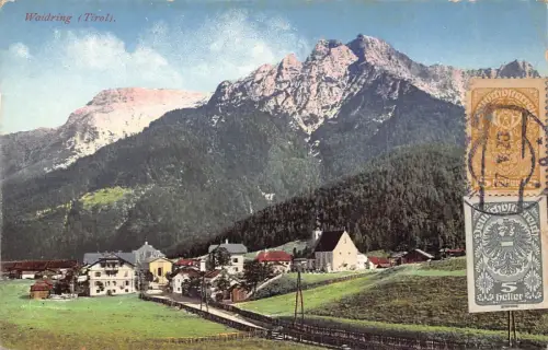 L146 Österreich 1920 Waidring Tirol Berge Vintage Postkarte