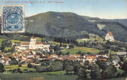 L145 Österreich 1921 Sommerfrische Kirchberg Seehöhe Panoramablick Postkarte