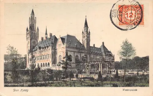 L143 Niederlande 1922 Den Haag Friedenspalast Vredespaleis Postkarte