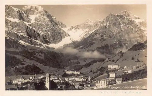 L309 Schweiz Engelberg gegen Juchlipafi Berge Vintage Postkarte