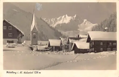 A074 Österreich 1943 Mittelberg i Kl Walsertal 1218m Winterlandschaft Postkarte